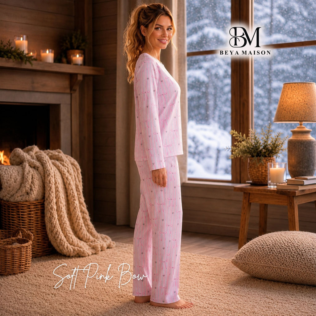 Pink Ribbon Hearts Pajama Set 🎀🩷
