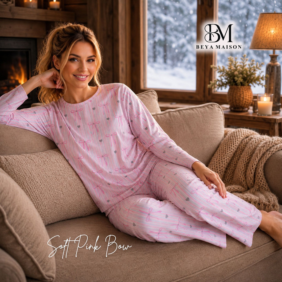 Pink Ribbon Hearts Pajama Set 🎀🩷